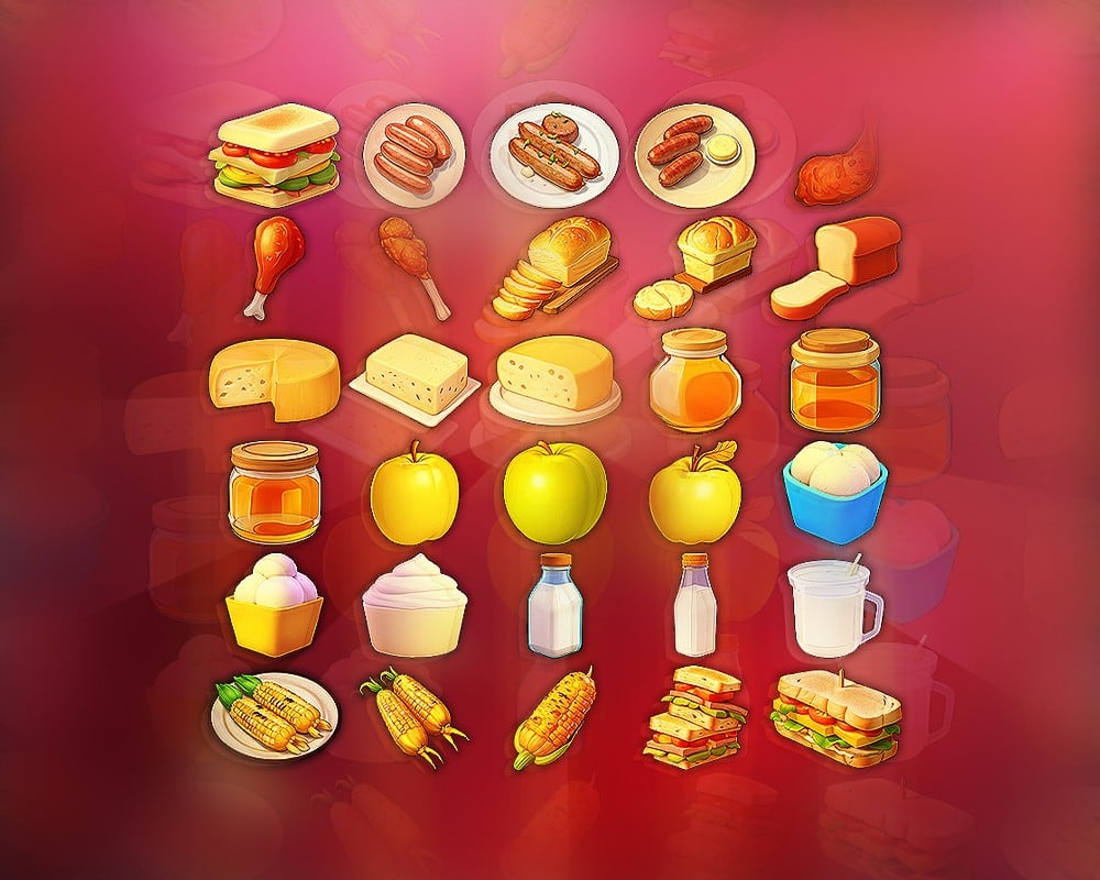 Slide Cartoon breakfast icons