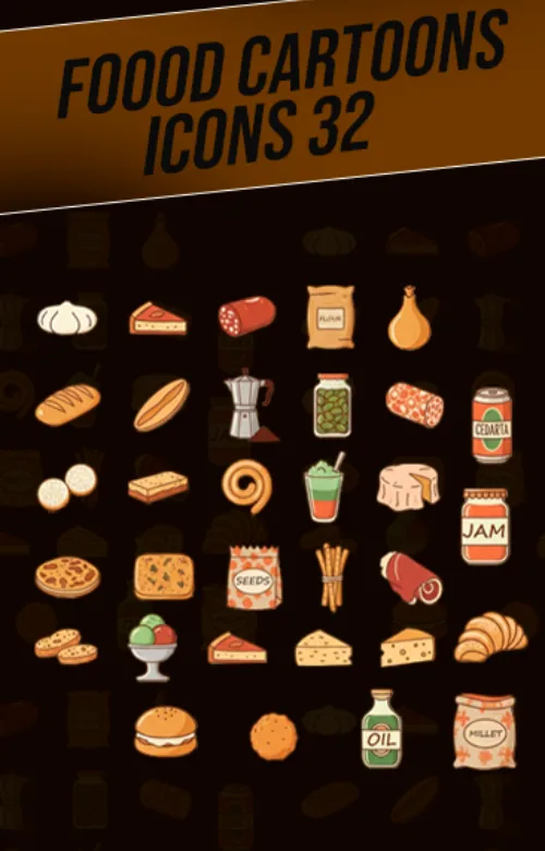 Cartoons Food Icons