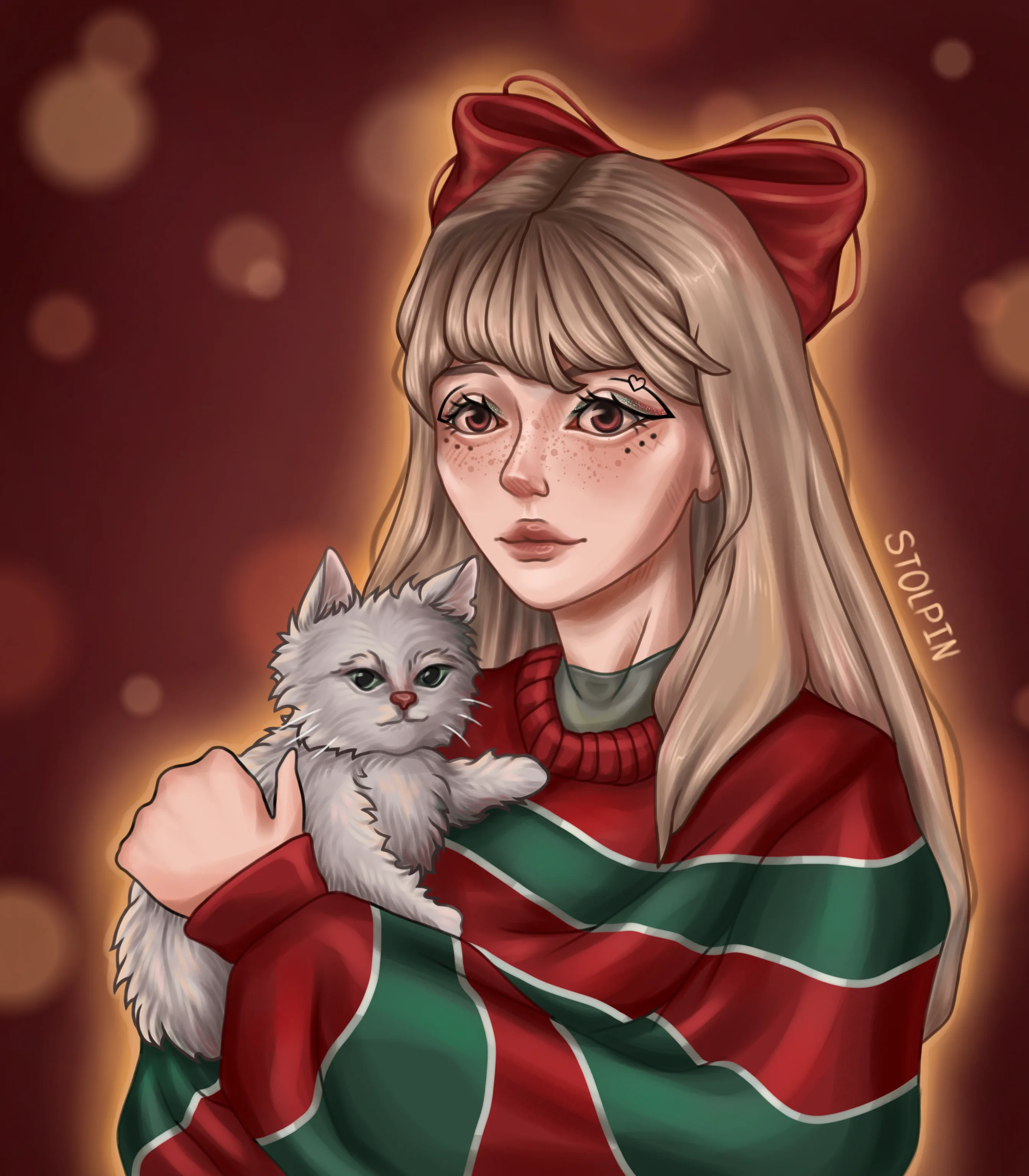 Девушка с котёнком