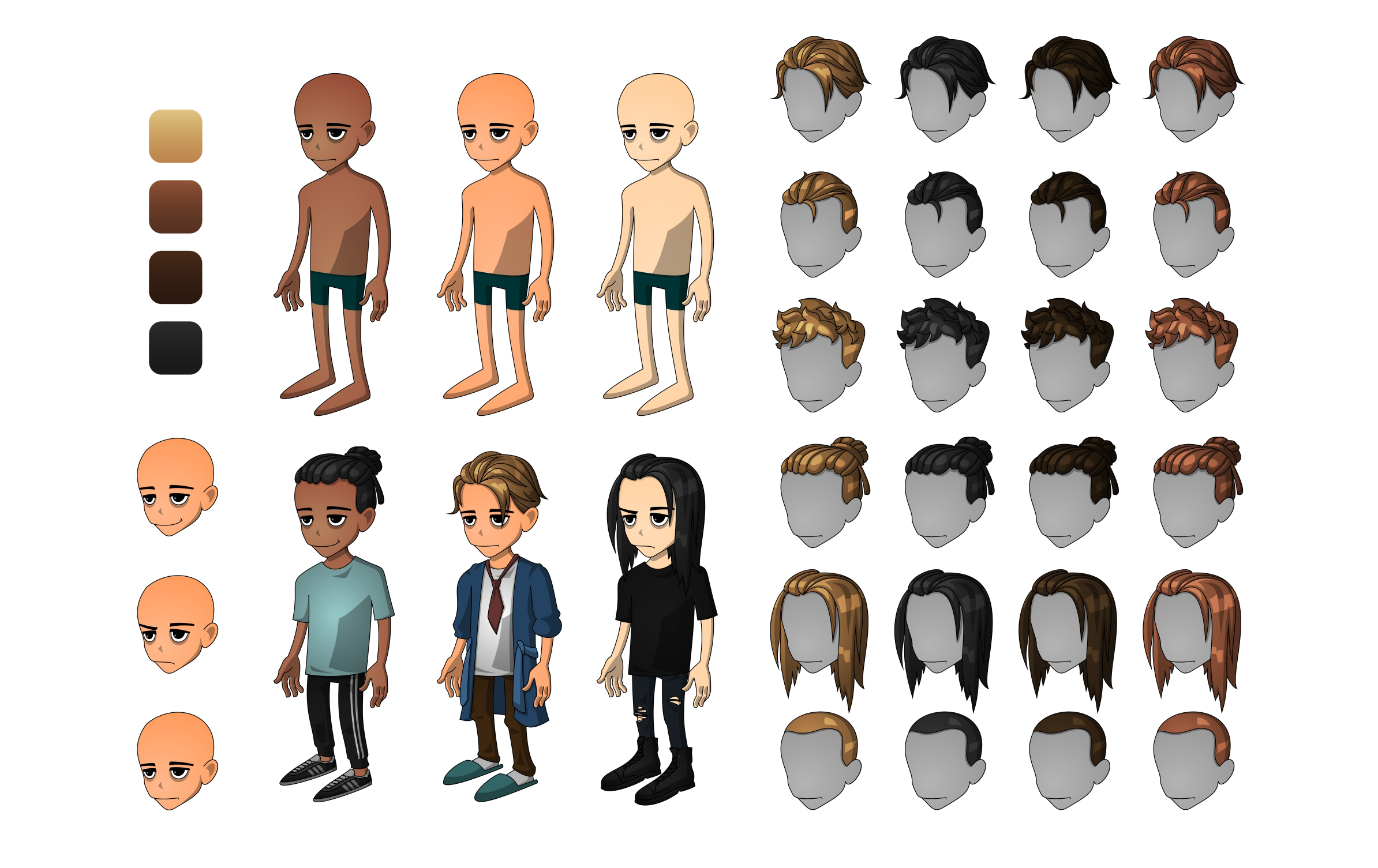 Screenshots the Character 2D Dress Up Asset