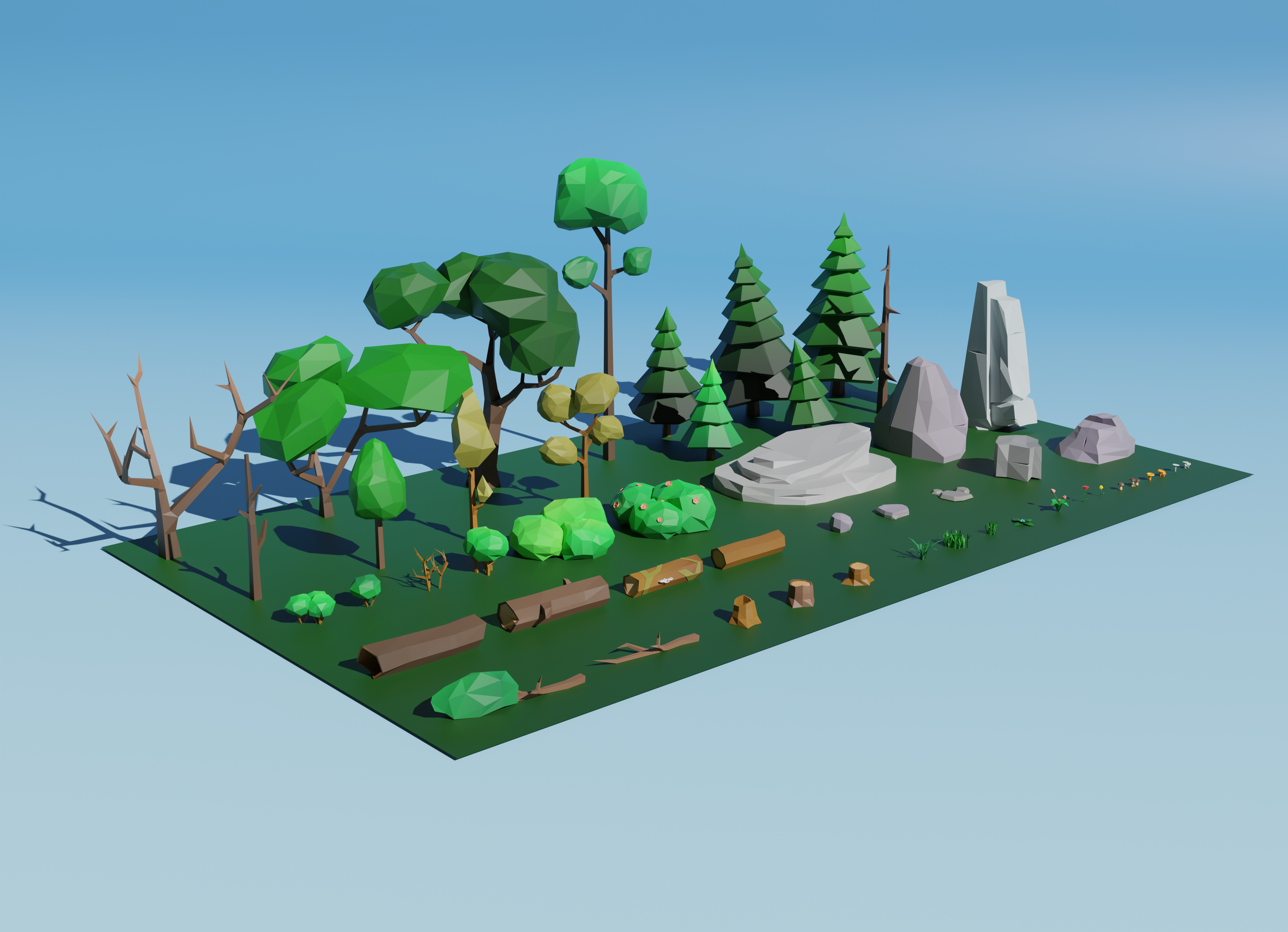 Screenshots the Low Poly Forest Assets