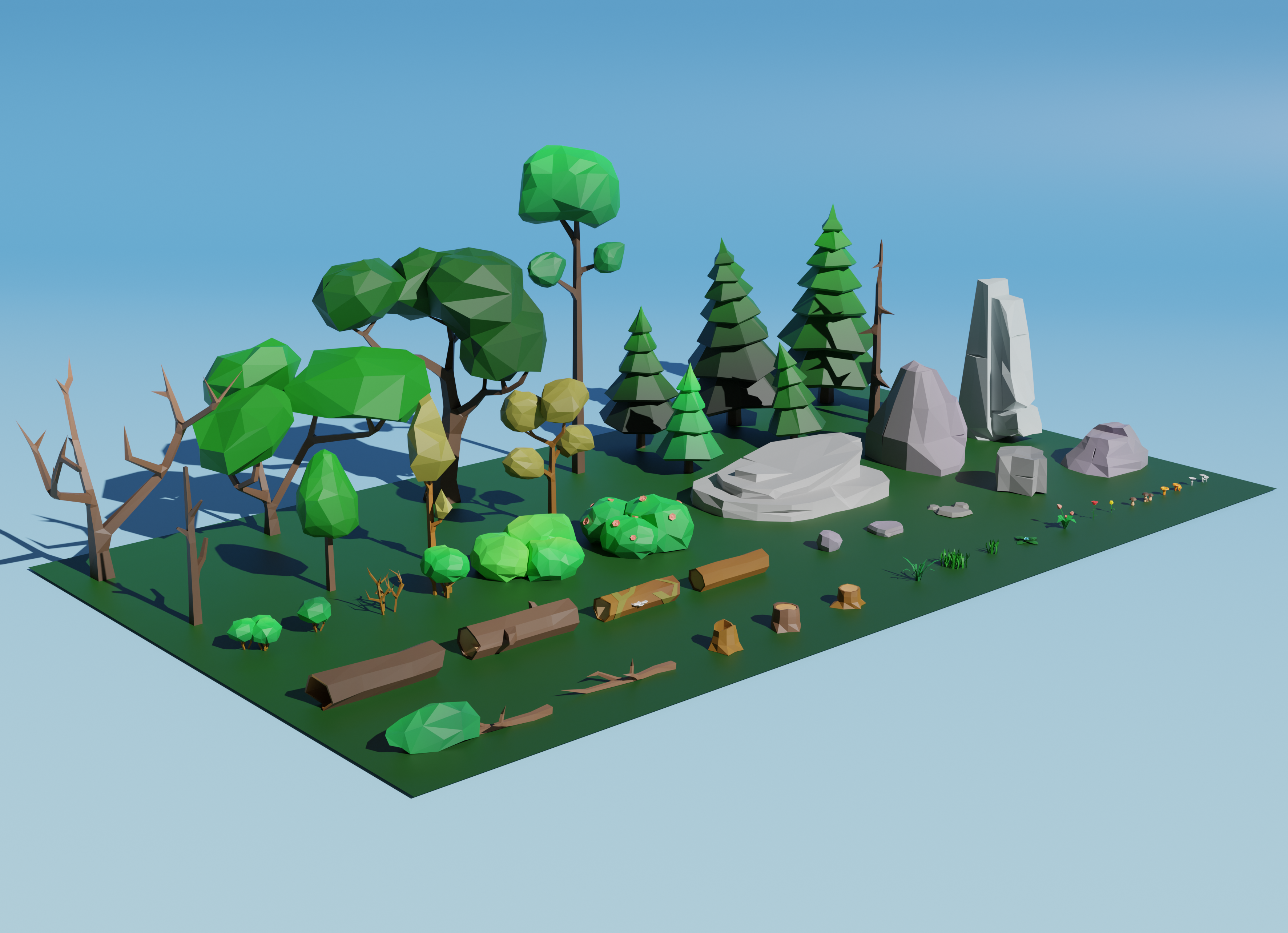 Screenshots the Low Poly Forest Assets