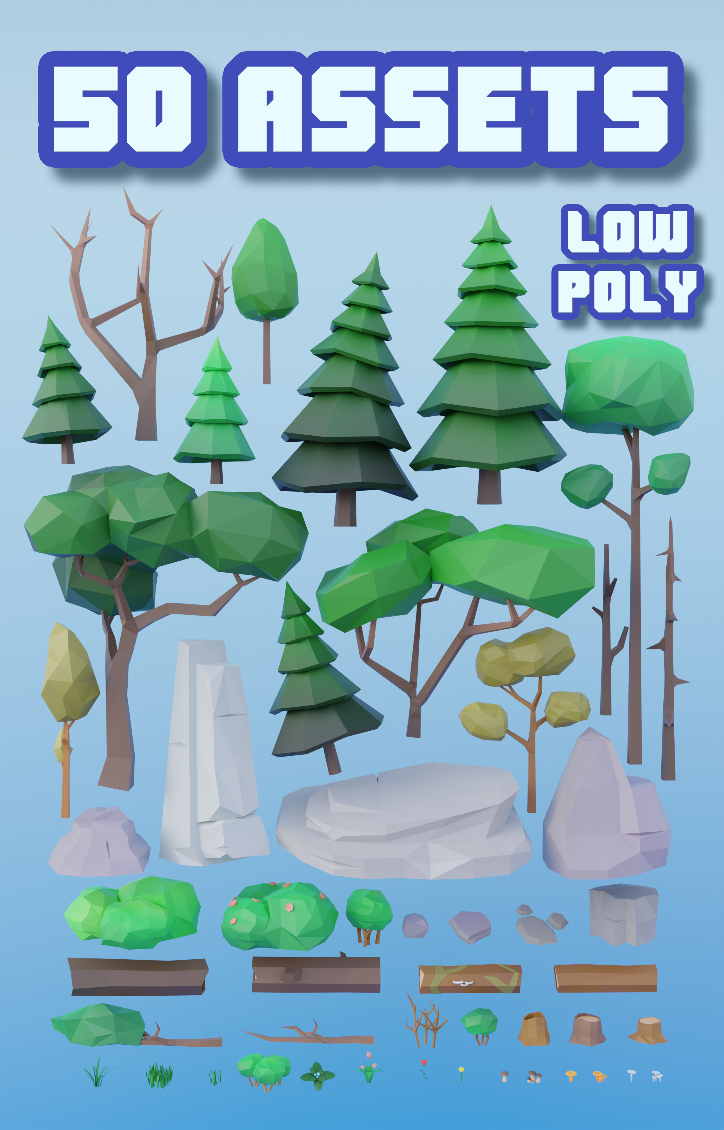 Screenshots the Low Poly Forest Assets