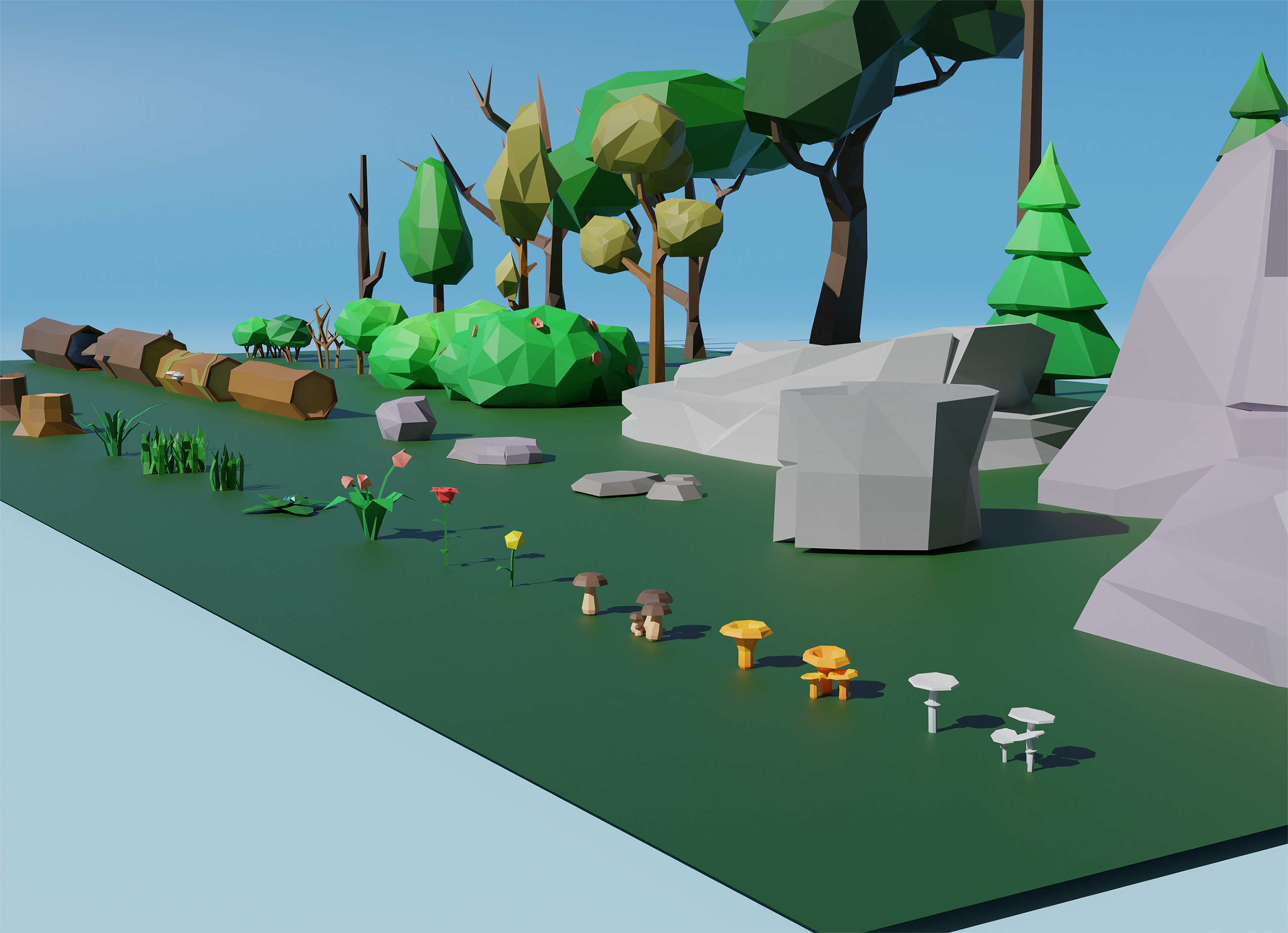 Screenshots the Low Poly Forest Assets