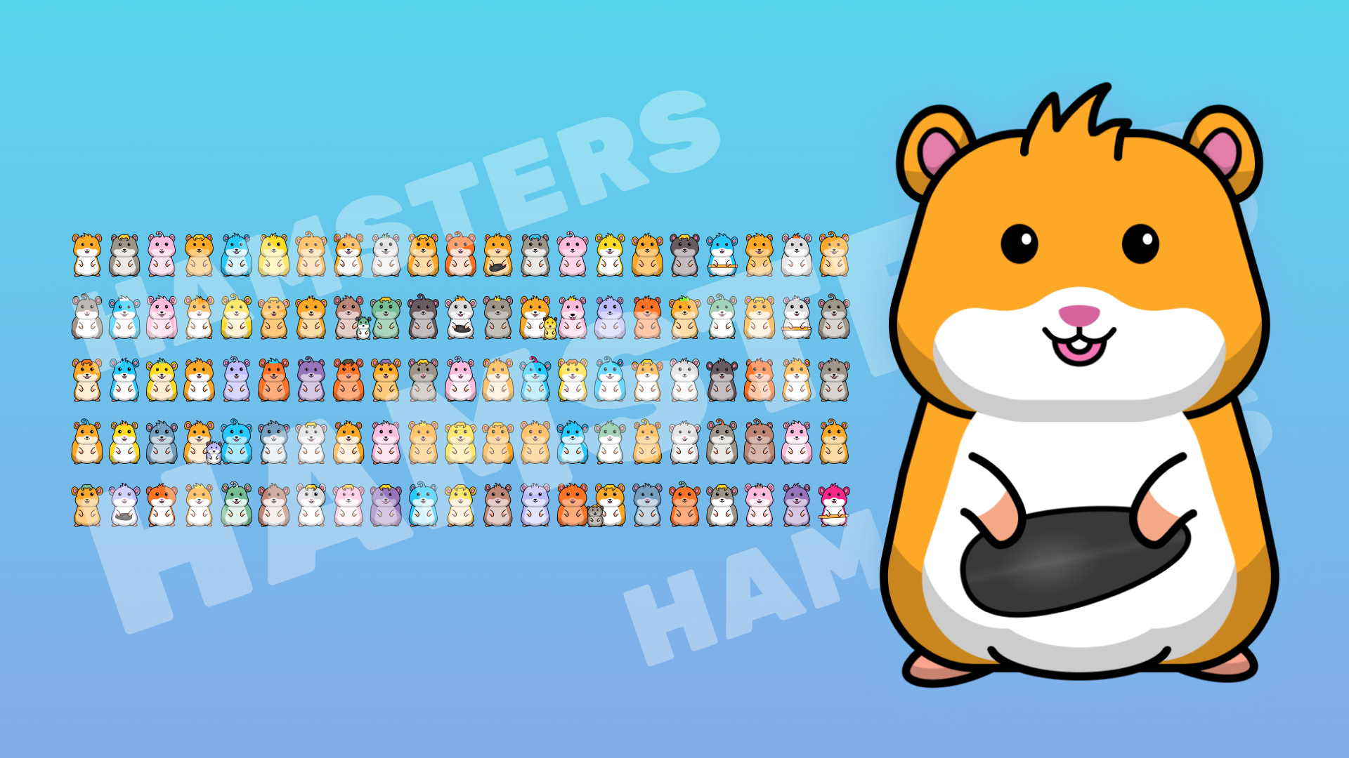 Screenshots the Hamsters (large collection of sprites of cheerful crypto hamsters)