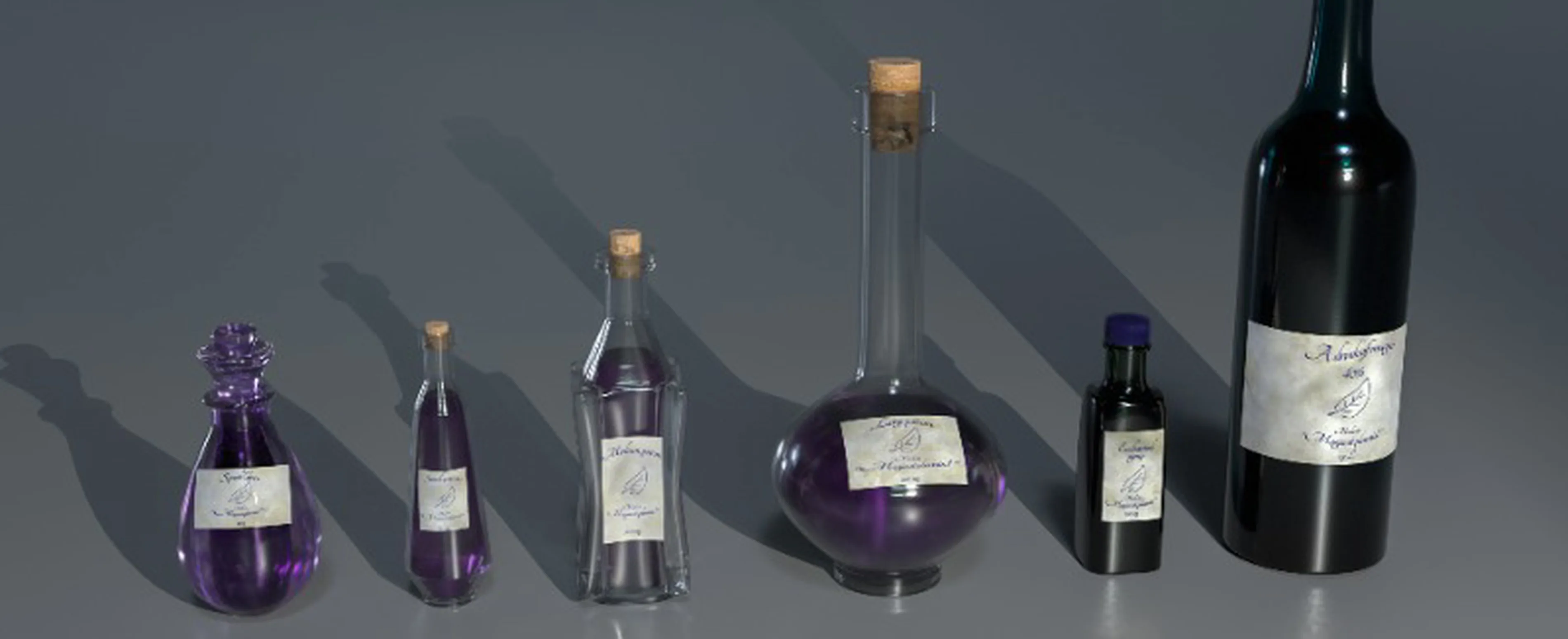 Алхимические зелья (набор из 6, midpoly)