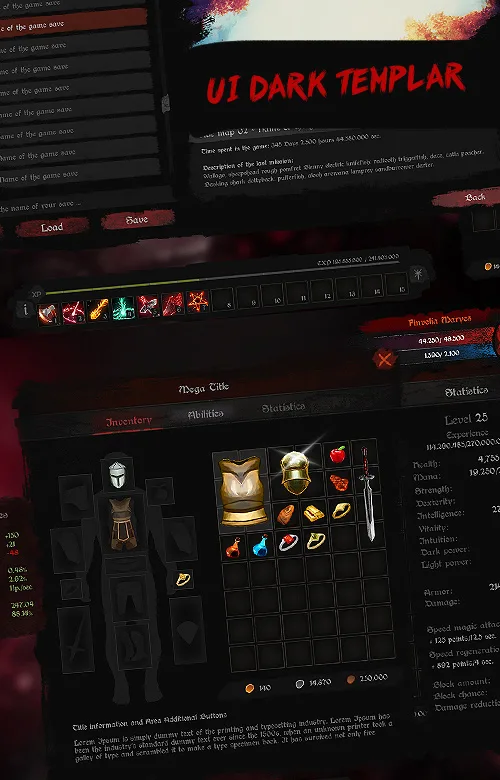 UI MMORPG Мрачный