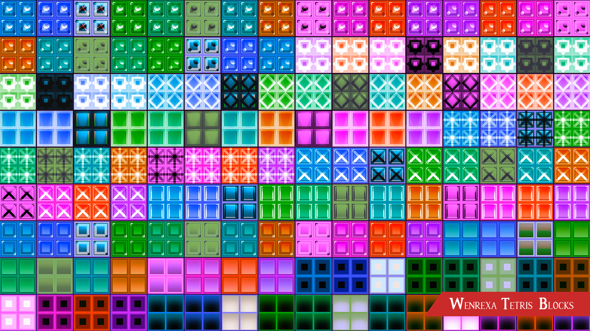 Screenshots the Tetris sprite set