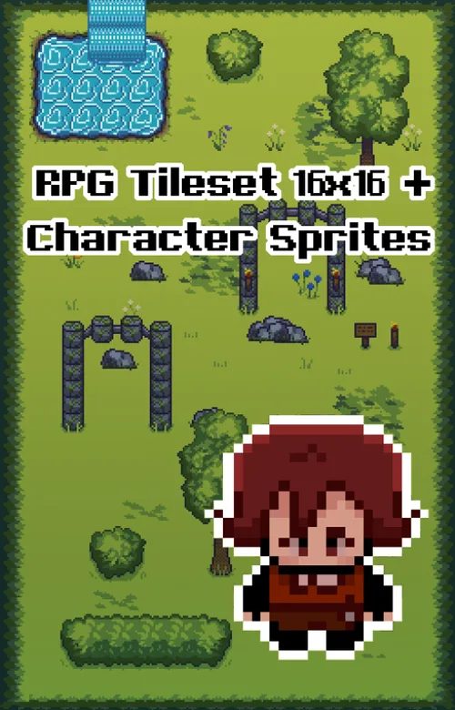 RPG Тайлсет 16x16 + спрайты игрока